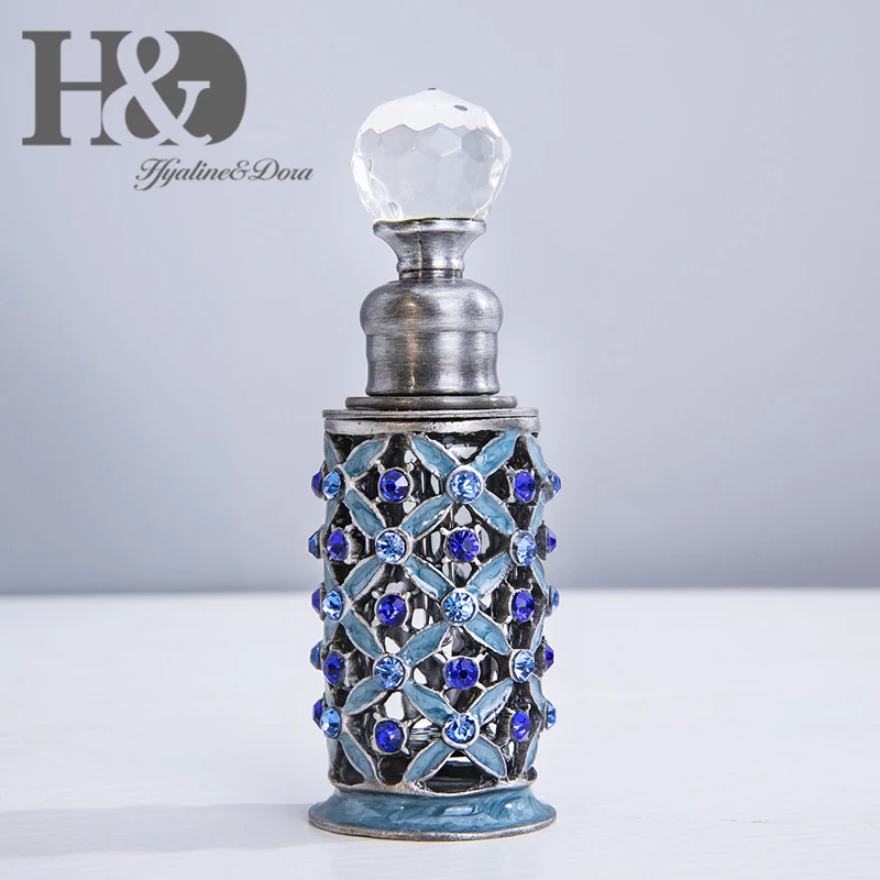 H&D, 2 стиля, викторианский стиль, стеклянный пустой многоразовый флакон для духов с кристаллами, декоративный античный контейнер для эфирного масла, подарок