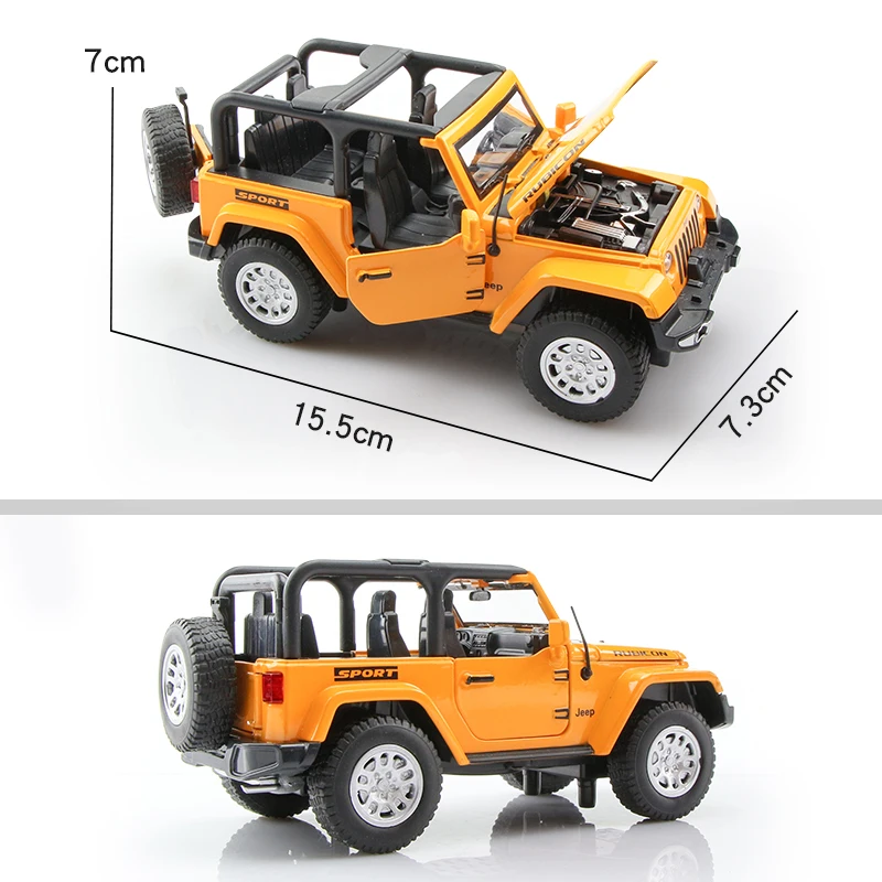 Children's Gifts Double Horses 1:32 Alloy Car Model Jeep Wrangler Rubicon 1941 Off-Road SUV Simulation Diecasts Toy Vehicles 8