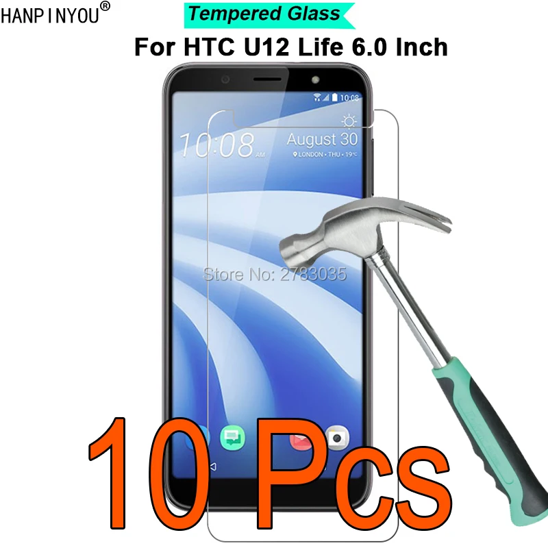 10 шт./партия для htc U12 Life 6," 9 H твердость 2.5D ультратонкая закаленная Защитная стеклянная пленка для экрана