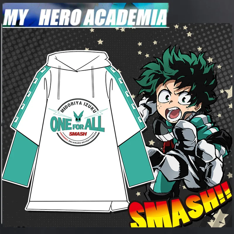 Anime My Hero Academia cosplay costume Sweatshirt Hoodie Boku no Fake 2 Pieces Long Sleeve Outwear Casual Coat | Тематическая
