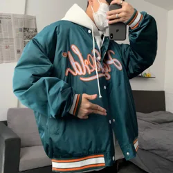 New jacket women and men Spring cool baseball uniform Western Preppy style stand-up collar coat loose motorcycle jacket pilot