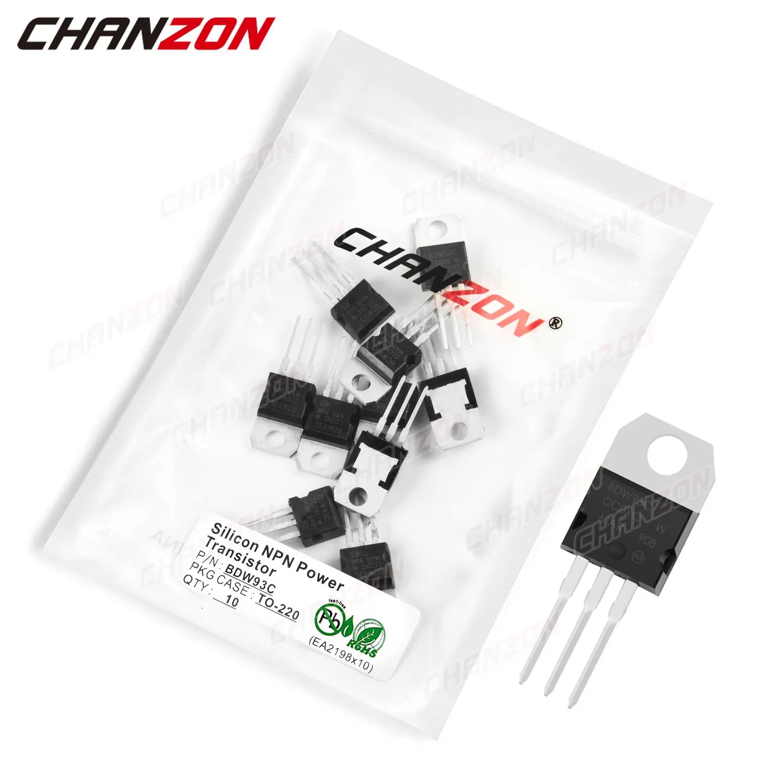 10Pcs BDW93C ZU-220 Darlington Transistor Bipolar Junction BJT Silicon Triode Rohr Fets DIP 12A 100V Integrierte schaltungen – Detail 1