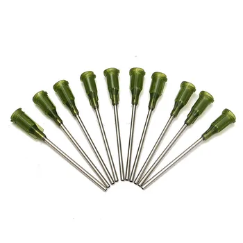 

10pcs Green 14Ga Stainless Steel Blunt Dispensing Needles Glue Syringe Needle Tips For DIY Gluing Filling Ink Oil Welding Flux