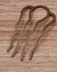 Antique bronze tone 10 шт., латунные металлические женские заколки для волос, боковые гребни, заколки для волос, 4 зубца, свадебная расческа для волос, заколки для волос, аксессуары для волос - Цвет: Antique bronze tone