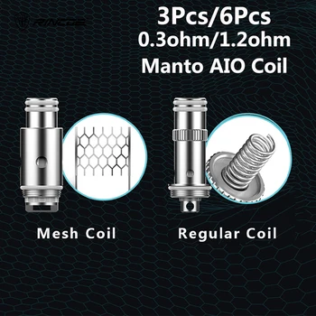 

3Pcs/6Pcs Original Rincoe Manto AIO 80W Coil Head 0.3ohm mesh Coil 1.2ohm Regular Coil Electronic Cigarette Atomizer Core