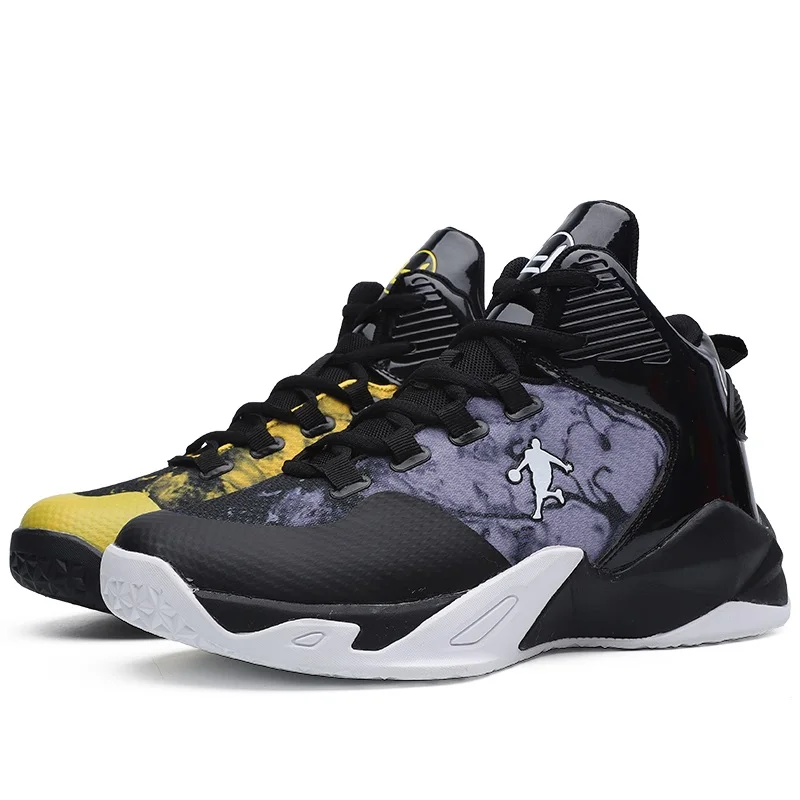 Size 47 Air Basketball Shoes Men Jordans Sneakers High Top Outdoor Basketball Breathable Mesh Sport Shoes Basket Homme Chausure - Цвет: Black-yellow
