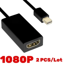 

1080P Mini DP to HDMI-Compatible Mini-Displayport Cable Display Port Male to HDMI-Compatible Female 2 PCS/Lot for MacBook Pro 13