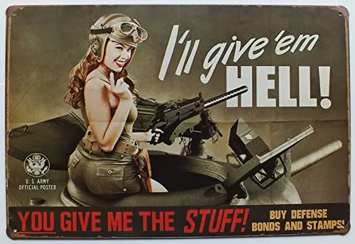 134 Ill Give Em Hell Оловянная металлическая табличка для бара винтажная Ретро Настенная Декорация Плакат домашний клуб таверна дверь настенная металлическая живопись жестяная вывеска Настенный декор - Цвет: 134 Ill Give Em Hell