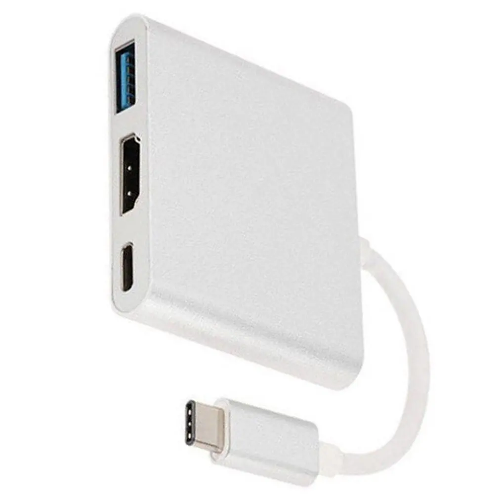 Многоцелевой Тип мини-C отложным воротником Hdmi «Три в одном» Тип-C отложным воротником Usb Тип с разъемами типа C и Hdmi конвертер USB Интерфейс для Apple Macbook
