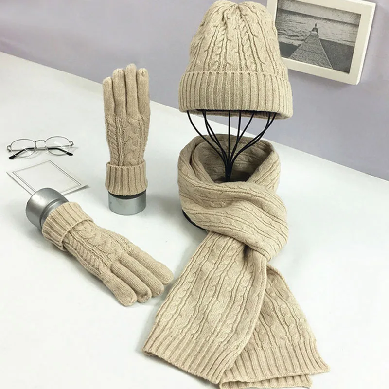 Ensemble D'hiver Bonnets Écharpe Gants