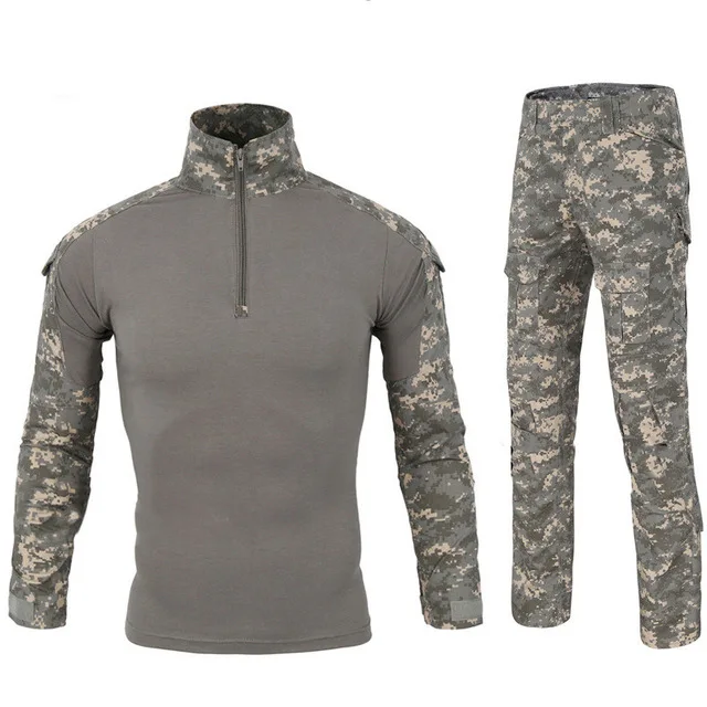 Тактическая камуфляжная военная форма, костюм для мужчин, армейская одежда США, рубашка в армейском стиле военные брюки карго, Униформа, битва - Цвет: ACU camouflage