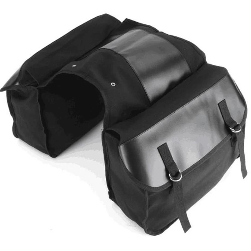 Canvas Motorcycle Touring Saddle Bag Panniers Waterproof Motorcycle