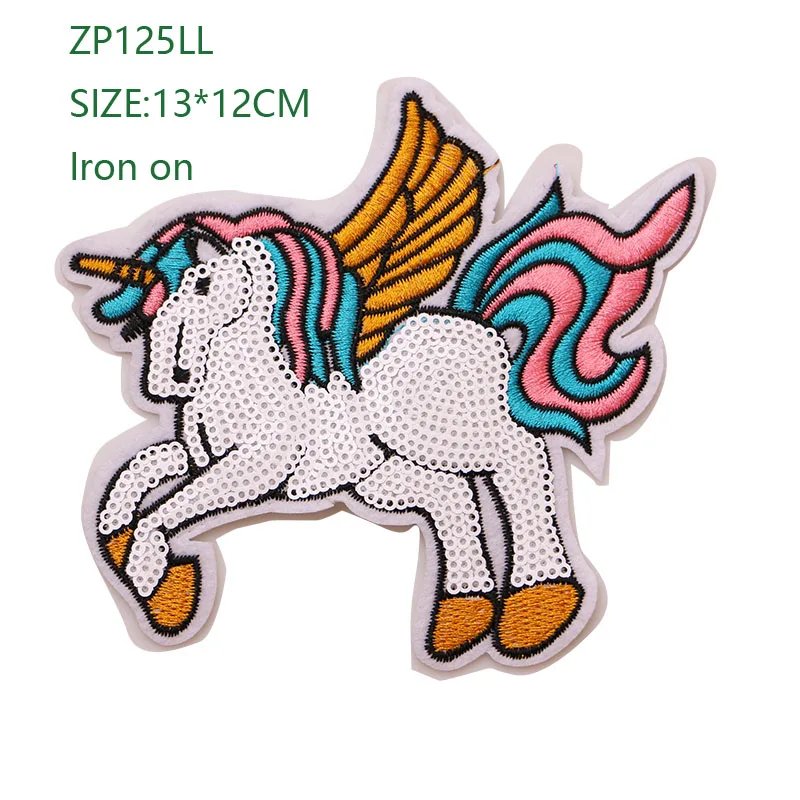 ZP125LL 1 шт. кошечка, единорог, супергерой, паук значок железные нашивки для одежды DIY полосатая одежда Лоскутные наклейки пользовательские значки - Цвет: ZP125LL
