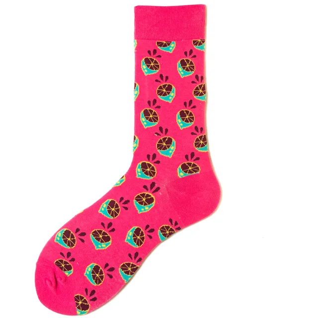 Unisex Fashion Art Men Sock 3D Print Fruit Happy Socks Avocado Apple Cherry Crew Men Funny Meias Cotton Harajuku Soft Socks 23