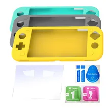 Высокое разрешение закаленное/закаленное защитный из стеклянной пленки щит защитный чехол экран протектор комплект для Switch Lite