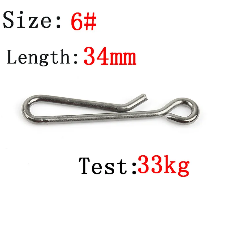 50 Pcs Fishing Tackle Tools Hook Connector Swivels Test 4-33KG Outdoor Sports 