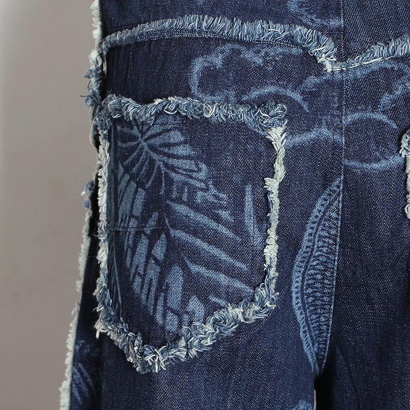 GALCAUR Korean Print Hit Color Denim Pants For Women High Waist Pocket Large Size Long Wide Leg Jeans Female Spring 2020 Clothes (2).JPG
