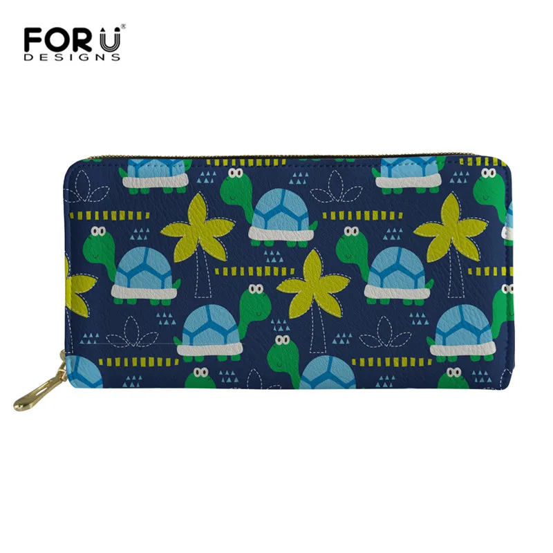 FORUDESIGNS/Черепаха Для женщин кошельки на молнии дамские кошелки Портмоне кошелек, карт-холдер кожаный бренд женщина-кошка кошелек Moneybags - Цвет: L5487Z21