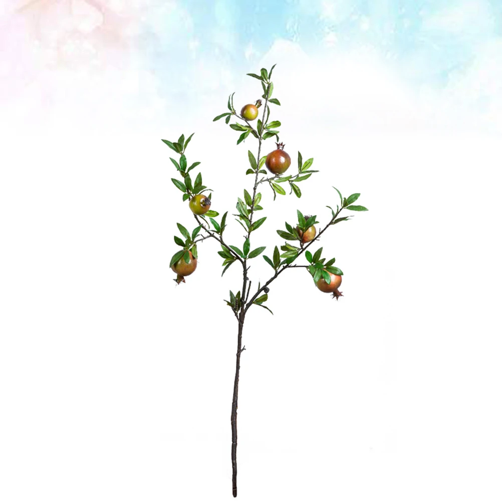 1Pc Lifelike Decorative Delicate Artificial Pomegranate Flower Simulation Flower Berries Fake Green Plant for Office Home Dorm