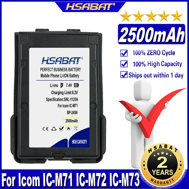 Hsabat Bp245h Bp245n 2500mah Battery For Icm71 Icm72 Icm73 Two Way Vhf Radios