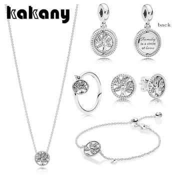 

KAKANY 2019 Spring Real S925 Sterling Silver European Tree of Life Set Shining Retro Collection Original DIY Glamour Jewelry