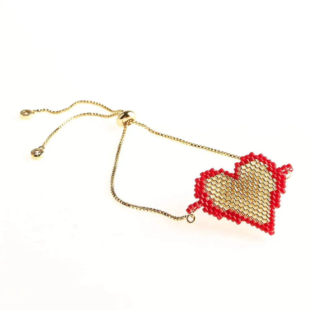 Go2boho Delica MIYUKI браслет золотые браслеты с сердечками ювелирные изделия Pulseras Mujer Женская Золотая цепочка Bileklik пары ручной работы подарок