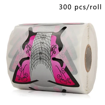 

300pcs Art Manicure Form Guide Self Adhesive Acrylic Tips Professional Nail Extension Sticker Butterfly Pattern UV Gel Support