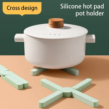 

YosHouse 3pcs/set Anti-hot Insulation Pad Non-slip Heat Resistant Mat X-style Foldable Placemat Pot Holder Kitchen Accessories