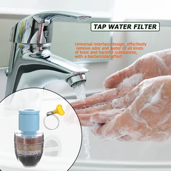 

Kitchen Activated Carbon Faucet Tap Filter Bacteria Removal Stainless Steel Water Purifier Household Water Clean Percolator