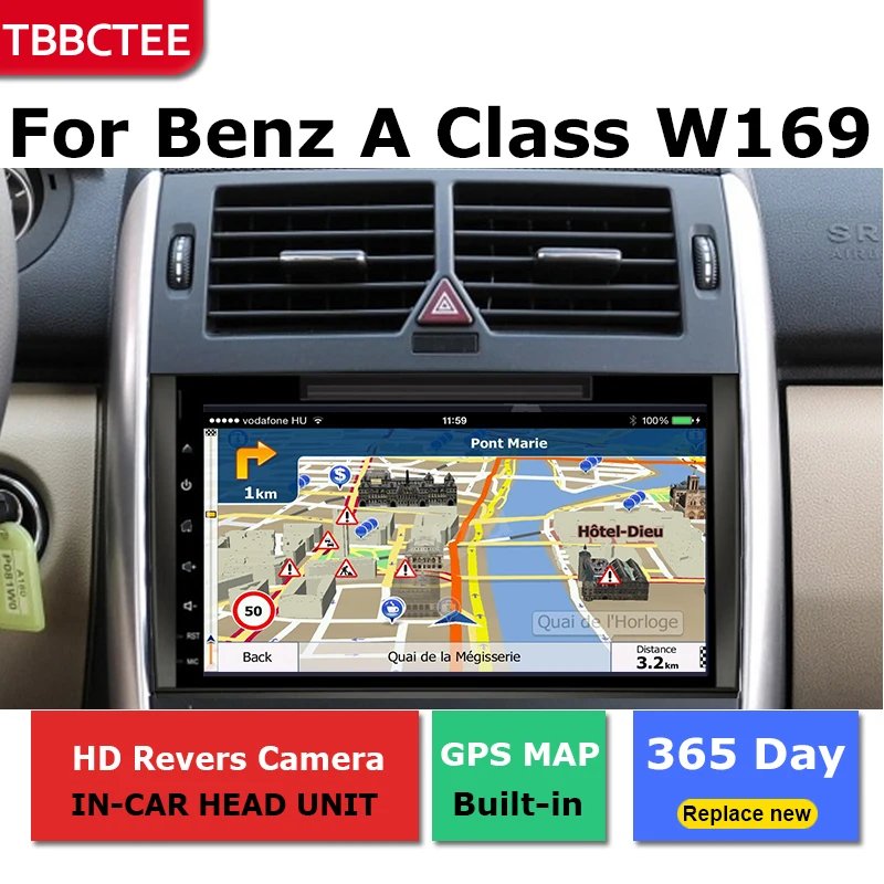 Best 2 Din Android radio bluetooth GPS Navigation wifi Stereo video For Mercedes Benz A Class W169 2004-2012 Car Multimedia Player 4