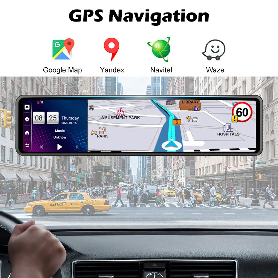 Зеркало заднего вида Автомобильный видеорегистратор 4G Full Network ADAS GPS Wifi Android