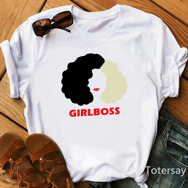 Women T Shirts Cruella De Vil Dogs Graphic T-shirt Female Clothes  Funny Cartoon T shirt Summer Tops Casual Oversized M1040