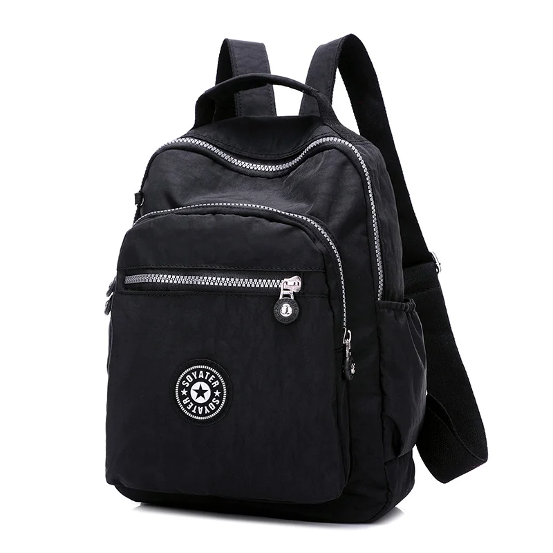 Черный Школьный рюкзак для девочек-подростков Mochila Feminina, женские рюкзаки, нейлоновый водонепроницаемый повседневный рюкзак для ноутбука, женский рюкзак - Цвет: Черный