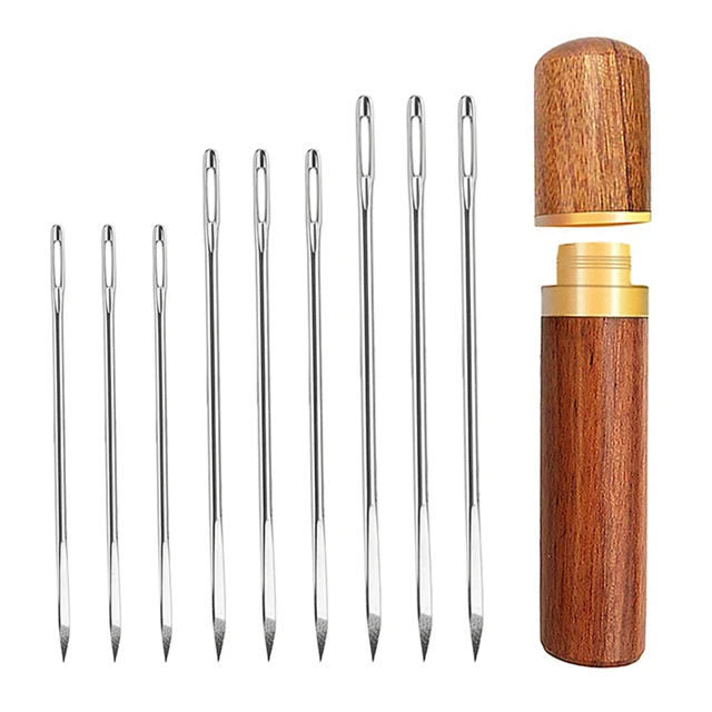  10Pcs Triangle Sewing Needles Large Eye for Fabric-Sewing Needle  for Leather-Sewing Needles for Sewing Machine-Sewing Needle for Thick  Fabric-Leather Accessories Crafts (Small)