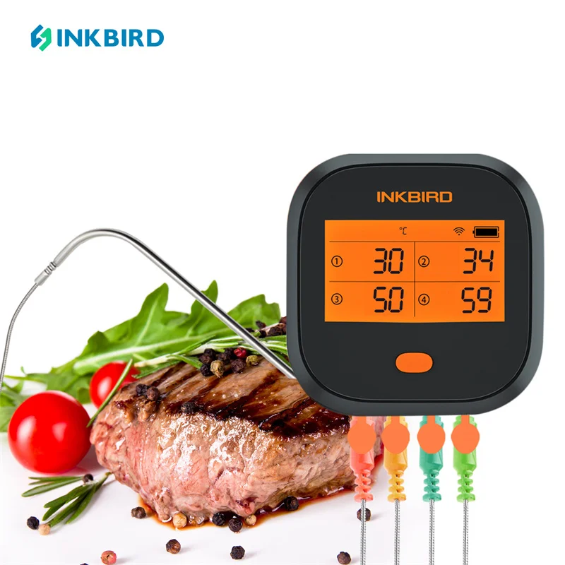 INKBIRD Wireless Cooking Temperature Measurement Food Thermometer IBBQ-4T  Waterproof WIFI Thermometer With 4 Food-Grade Probes - AliExpress