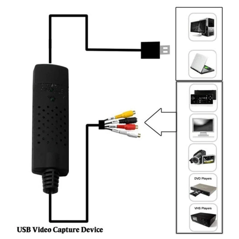 Легкая крышка USB 2 0 Видео ТВ DVD VHS DVR Cap ture Adapter Audio Card для Windows|DVR-карты| |