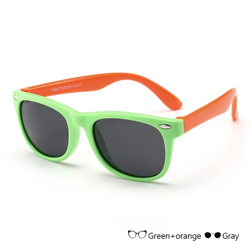 Милые Детские поляризованные солнцезащитные очки для мальчиков и девочек, солнцезащитные очки для детей, силиконовые защитные очки, подарочные очки, детские солнцезащитные очки для малышей - Цвет линз: C9
