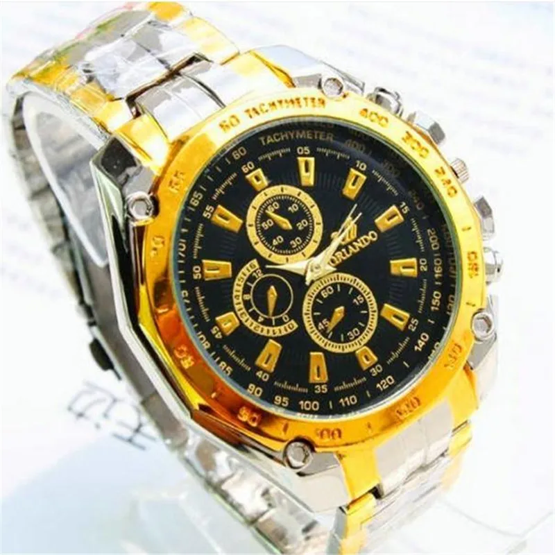 Orlando часы для мужчин часы бренд класса люкс бизнес золото посеребренное покрытие relogio masculino montre Спорт homme zegarki meskie - Цвет: F