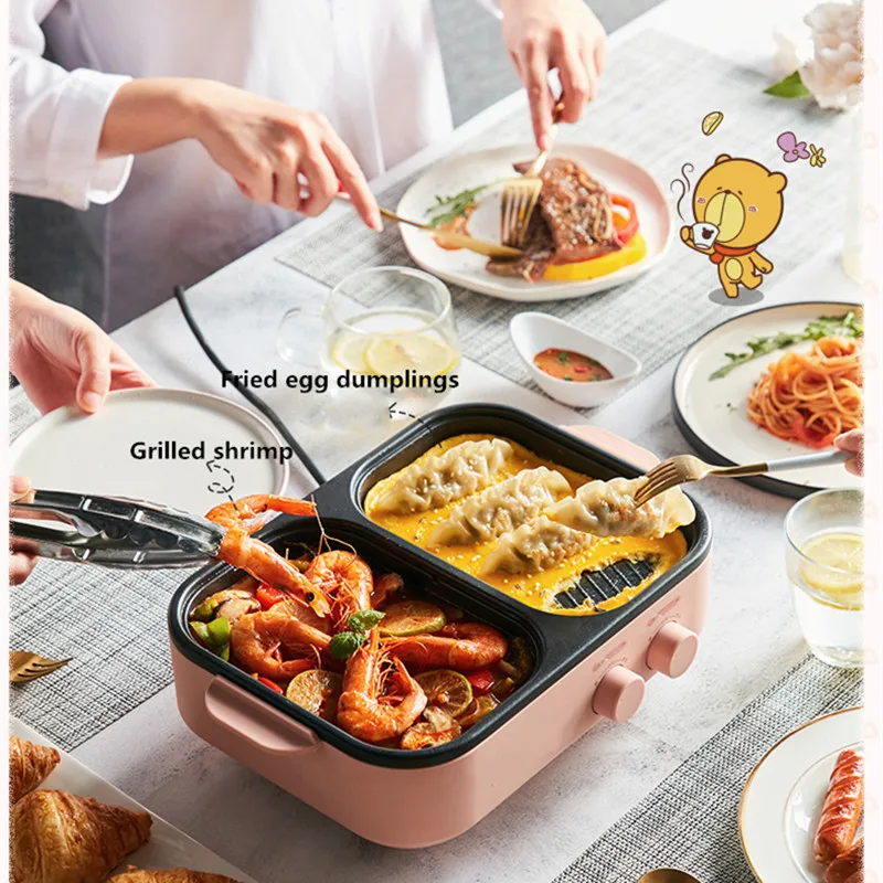 Bear Multi-function Cooking Pot Roast Electric Grill Household Electric  Grill Pan Mini Electric Hot Pot Shabu-bake One Pot - AliExpress