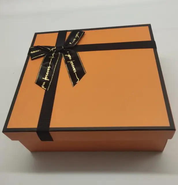 Fashion Bow Gift Box Orange Black Bronzing Bow Party Valentine's Day  Lipstick Perfume Bestselling Large Cardboard Paper Gift Box - Gift Boxes &  Bags - AliExpress