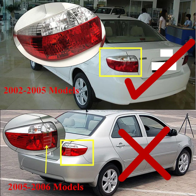 Надежная авто задний фонарь для TOYOTA VIOS 2003 2004 2005 Замена Хвостовая лампа стоп-сигнала