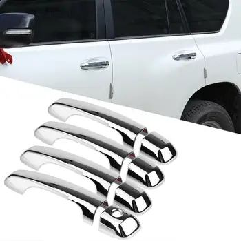 

8Pcs Glossy Silver Side Door Handle Frame Cover Trim for Toyota Land Cruiser Prado J150 2010 2011 2012 2013 2014 2015 2016-2018
