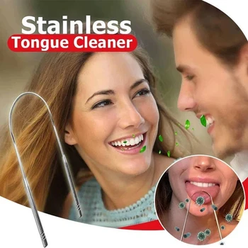 

Stainless Tongue Cleaner Tongue Scraper Fresh Breath Tongue Toothbrush Oral health Hygiene Care Tools