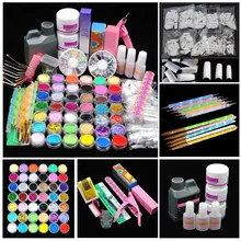 Профессиональный акриловый мощный маникюрный набор для ногтей, акриловые жидкие наконечники, резак, блестящие стразы, пилочка для ногтей, набор инструментов для маникюра, набор гелей