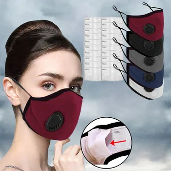 

5PCS Unisex Outdoor mondkapjes herbruikbaar Radiation Protection Windproof wasbaar volwassen Breathable Face Masks+20 Filters