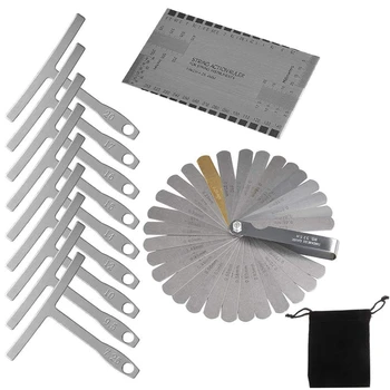 

12Pcs Metric Guitar Setup Luthier Tools Include Guitar Radius Gauge Set, String Action Ruler Gauge, 32 Blades Feeler Gauge Imper