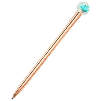

10pcs/lot New dried flower metal ballpoint pen creative advertising office gift pens black blue ink wholesale can custom logo