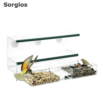 

Acrylic Bird Feeder Window Outdoor Transparent Window Suction Cup Tools Easy To Install Hanging Birdhouse Home Decor