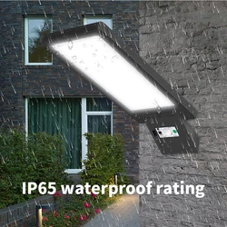 Lampe solaire LED étanche avec télécommande intégrée, éclairage d'extérieur, très lumineux, capteur de lumière à économie d'énergie, idéal pour un jardin ou une route 