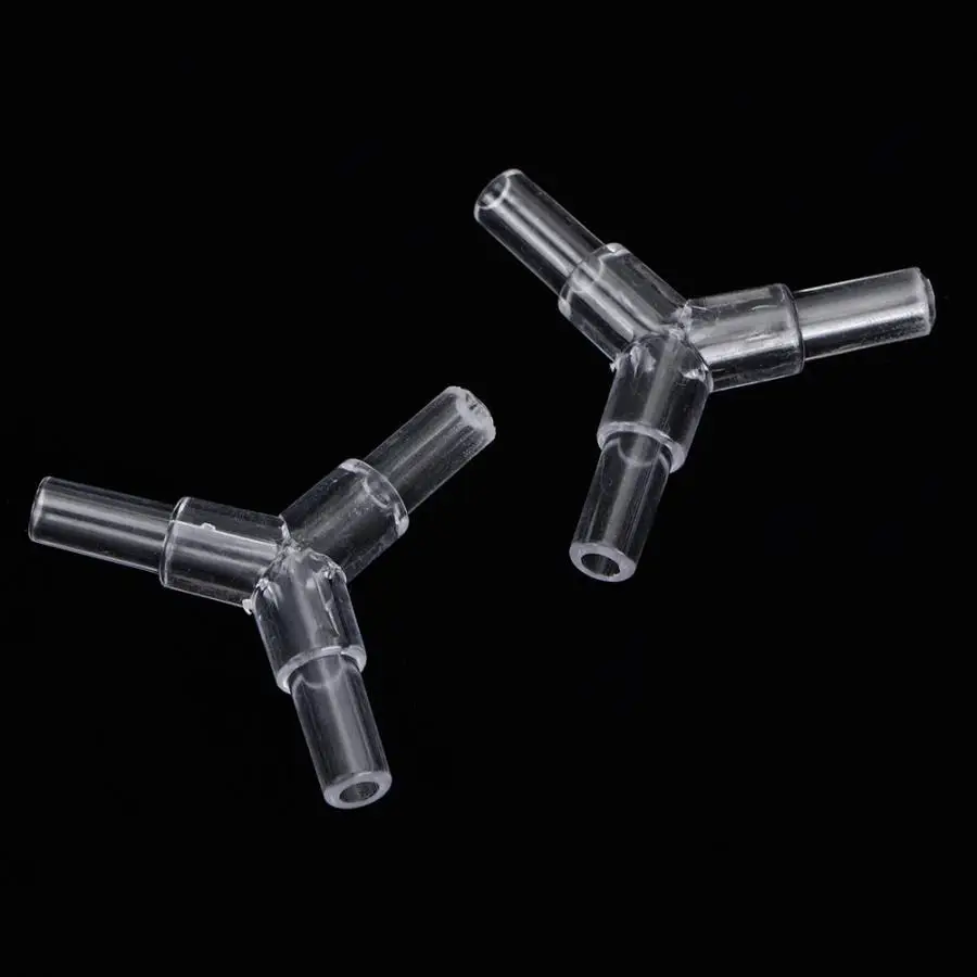 20PCS Fish Tank Pond Transparent Acrylic 3 Way Fish Tank Line Tubing Joint Aquarium Y Shape Air Pump Soft Pipe Tee Connector